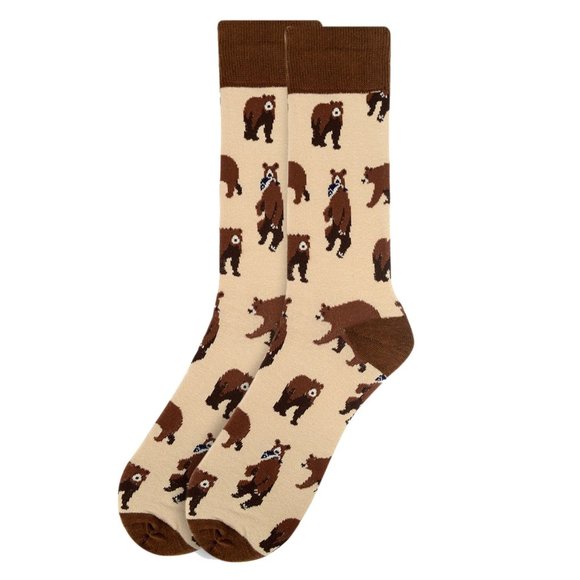 Men's Brown Bear Novelty Socks - Picture 3 of 3